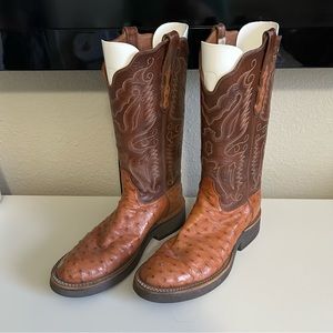 Luskeys Ryon’s Ostrich Cowboy Boots Men’s 10
